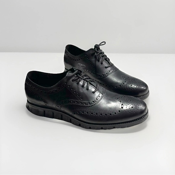 COLE HAAN Zerogrand Wingtip Oxford Black Dress Casual Shoes Men's Size 11.5M